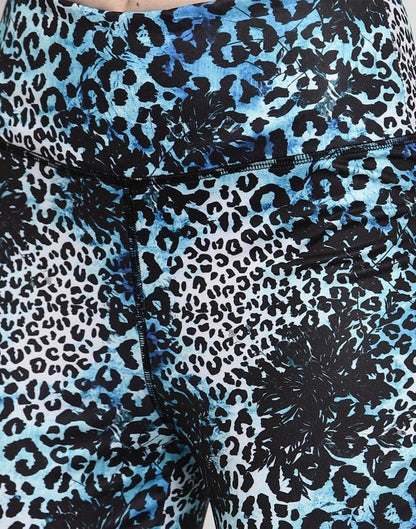 Black Coloured Printed Lycra Sportswear | Leemboodi