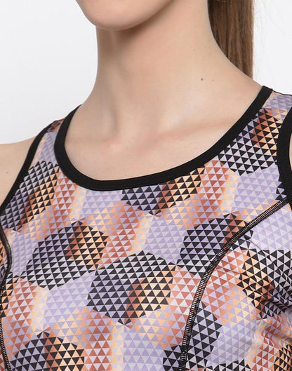 Lavender Coloured Printed Lycra Sportswear | Leemboodi