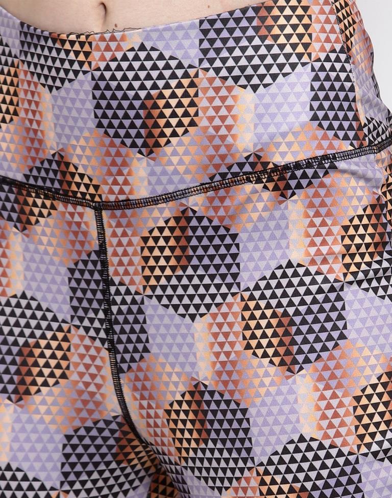Lavender Coloured Printed Lycra Sportswear | Leemboodi