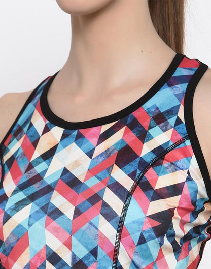 Multicolored Coloured Printed Lycra Sportswear | Leemboodi