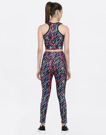 Multicolored Coloured Printed Lycra Sportswear | Leemboodi