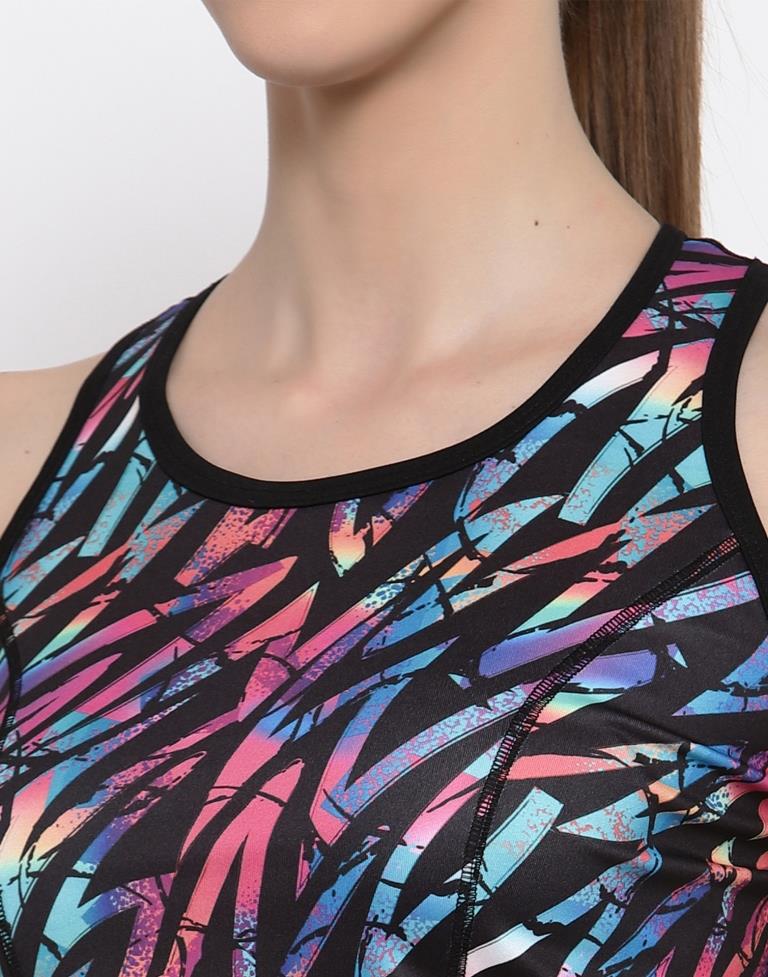 Multicolored Coloured Printed Lycra Sportswear | Leemboodi