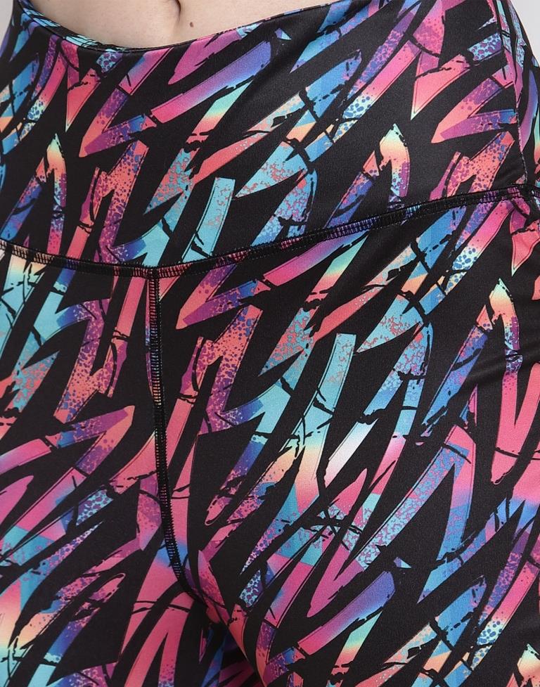 Multicolored Coloured Printed Lycra Sportswear | Leemboodi