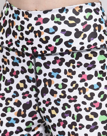 White Coloured Printed Lycra Sportswear | Leemboodi