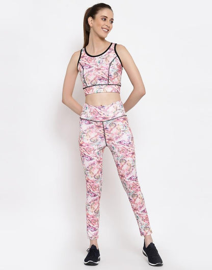 Multicolored Coloured Printed Lycra Sportswear | Leemboodi