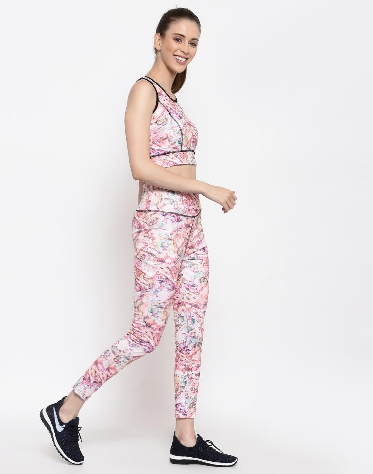 Multicolored Coloured Printed Lycra Sportswear | Leemboodi