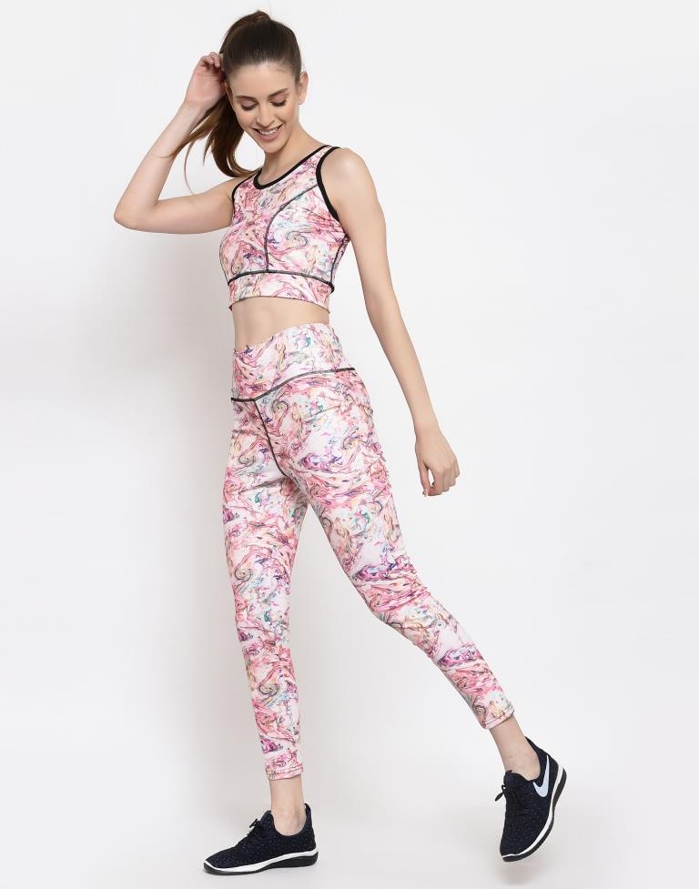 Multicolored Coloured Printed Lycra Sportswear | Leemboodi