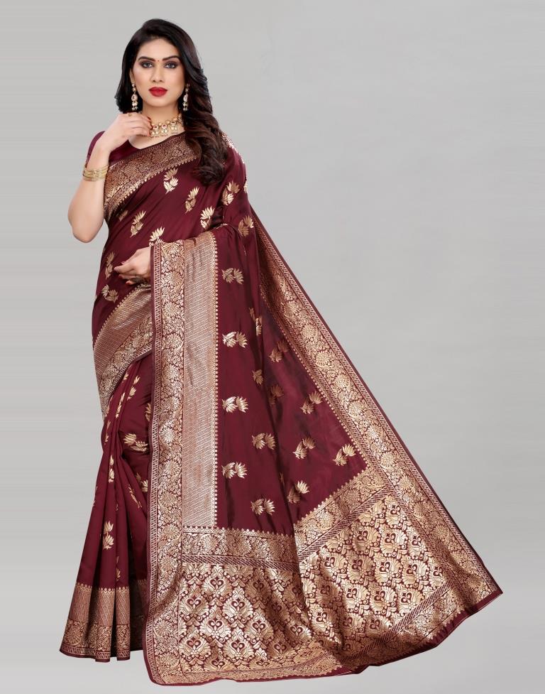 Maroon Banarasi Saree | Sudathi