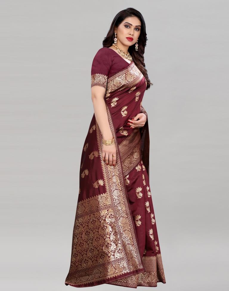 Maroon Banarasi Saree | Sudathi