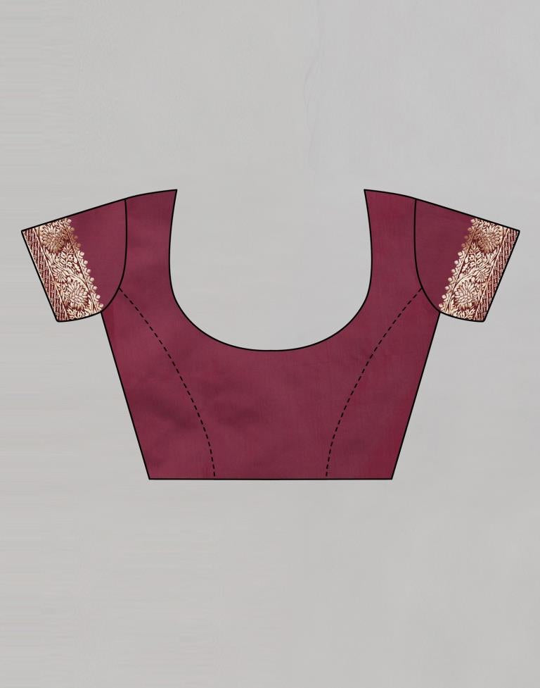 Maroon Banarasi Saree | Sudathi