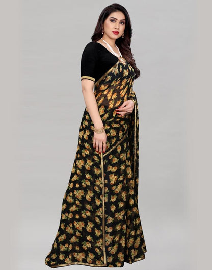 Idyiic Black Printed Saree | Sudathi