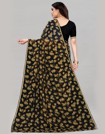 Idyiic Black Printed Saree | Sudathi
