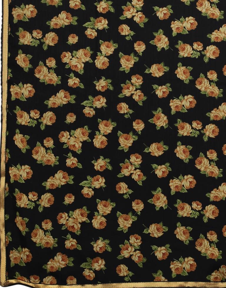 Idyiic Black Printed Saree | Sudathi