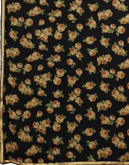 Idyiic Black Printed Saree | Sudathi