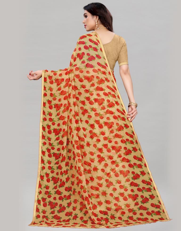 Whimsical Cream Printed Saree | Sudathi