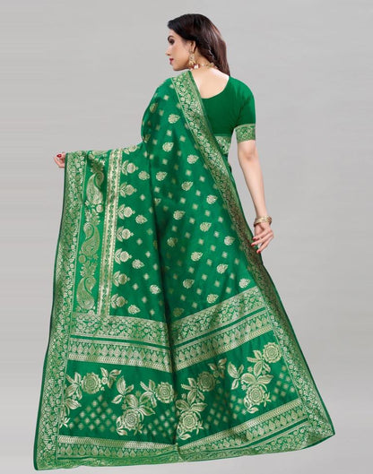 Beautiful Green Banarasi Saree | Sudathi