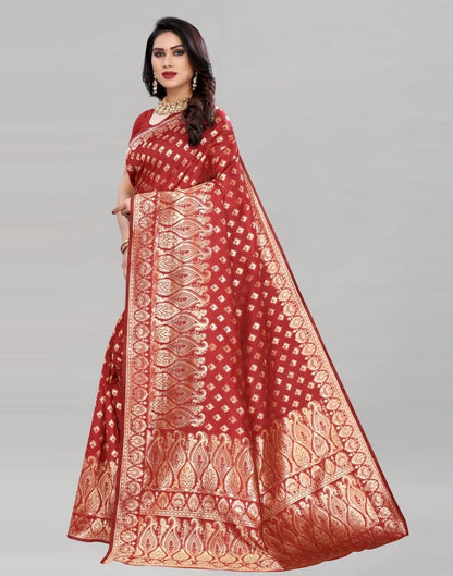 Voguish Red Banarasi Saree | Sudathi