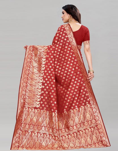 Voguish Red Banarasi Saree | Sudathi