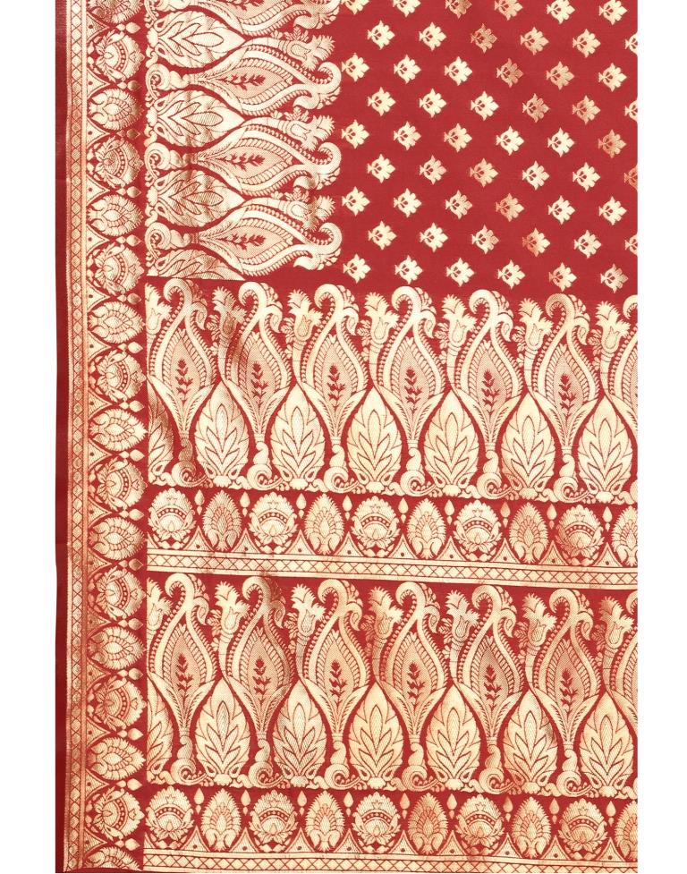 Voguish Red Banarasi Saree | Sudathi