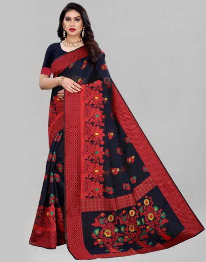 Distinctive Blue Cotton Saree | Sudathi