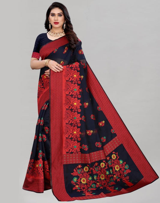 Distinctive Blue Cotton Saree | Sudathi