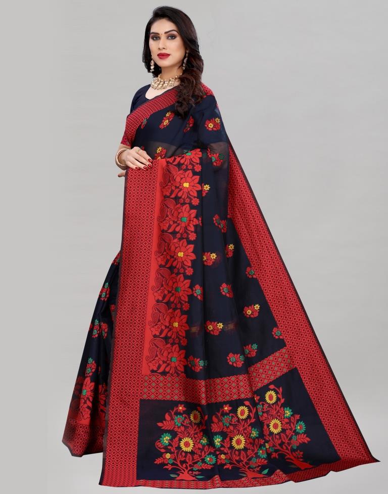 Distinctive Blue Cotton Saree | Sudathi