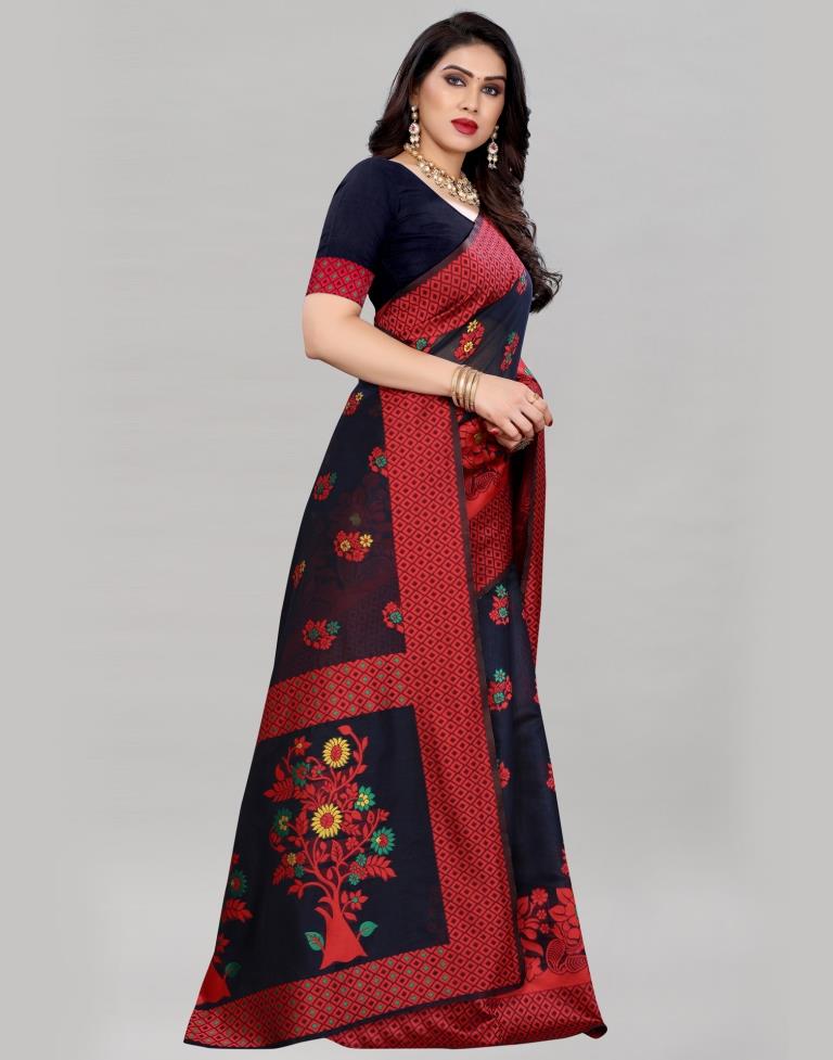 Distinctive Blue Cotton Saree | Sudathi