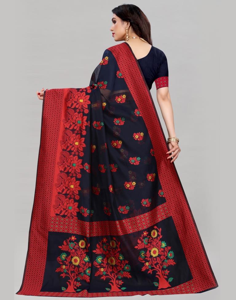 Distinctive Blue Cotton Saree | Sudathi