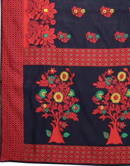 Distinctive Blue Cotton Saree | Sudathi