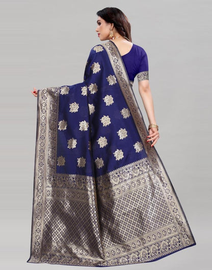 Classy Navy Blue Banarasi Saree | Sudathi