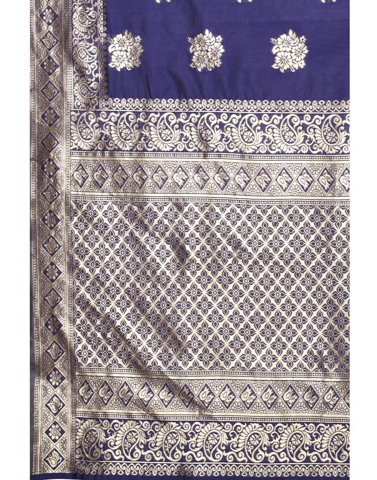 Classy Navy Blue Banarasi Saree | Sudathi
