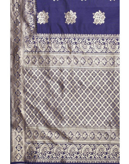 Classy Navy Blue Banarasi Saree | Sudathi