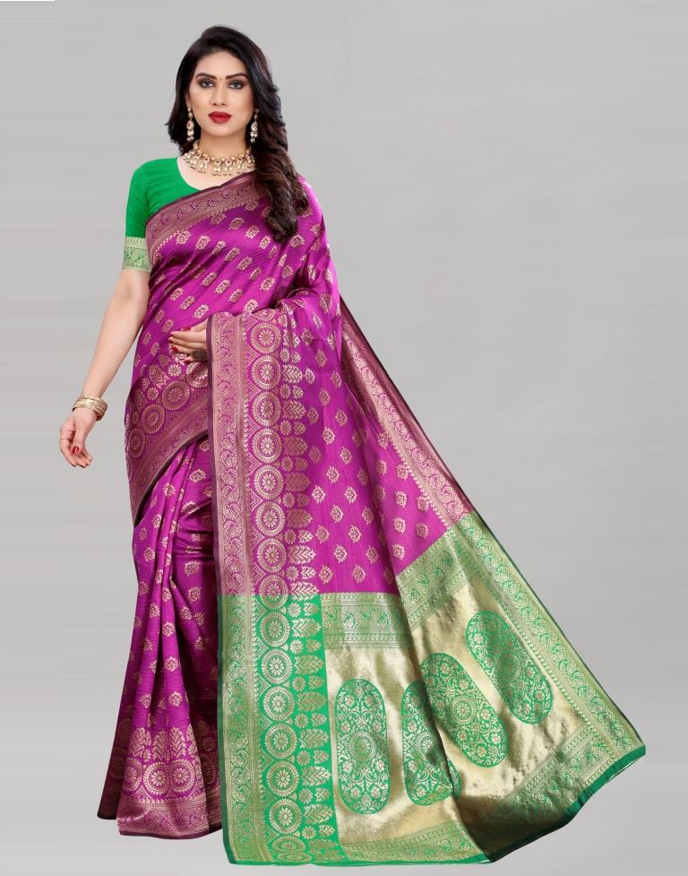 Sensuous Purple Banarasi Saree | Sudathi