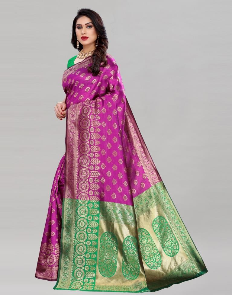 Sensuous Purple Banarasi Saree | Sudathi