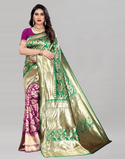 Amiable Purple Banarasi Saree | Sudathi