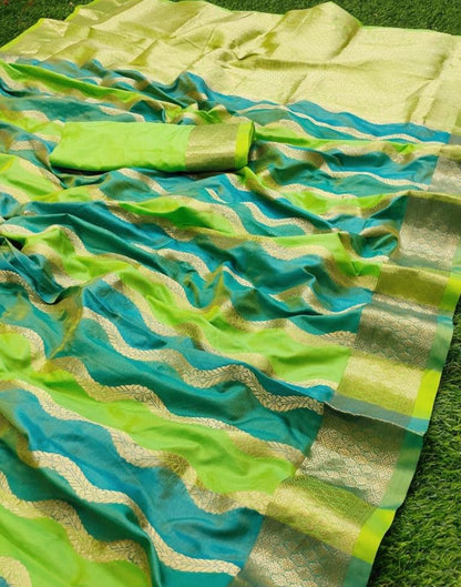 Multicolored Coloured Poly Silk Banarasi Jacquard Partywear saree | Sudathi