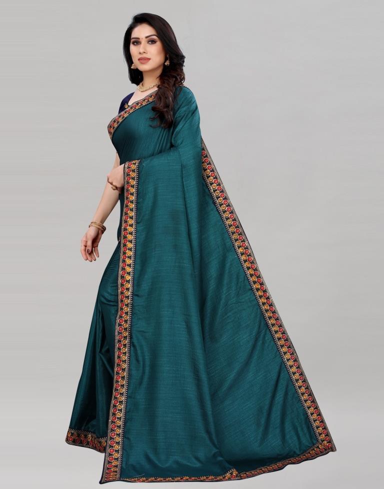 Pine Green Silk Saree | Sudathi