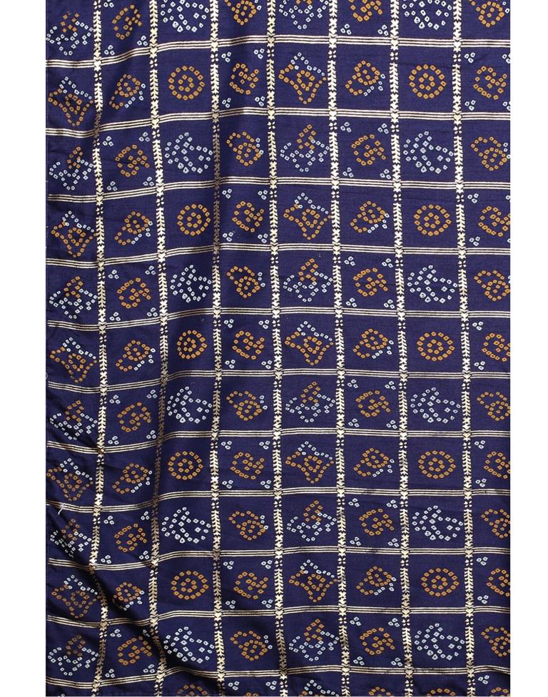 Navy Blue Coloured Dola Silk Printed Casual saree | Sudathi