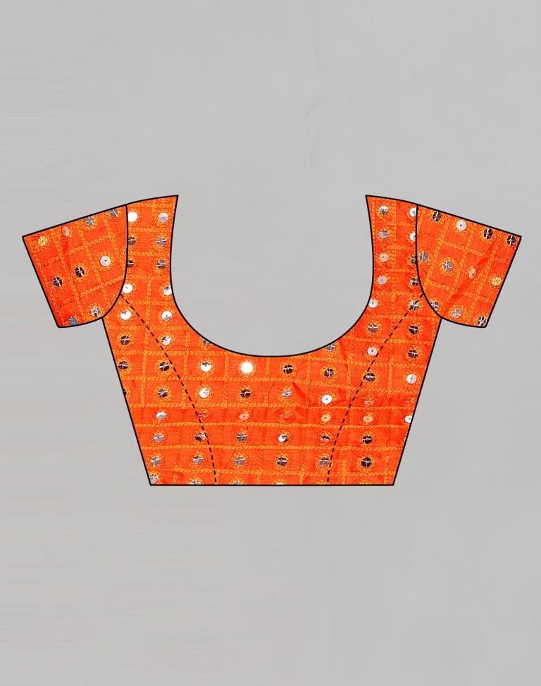 Orange Bandhani Printed Saree | Sudathi