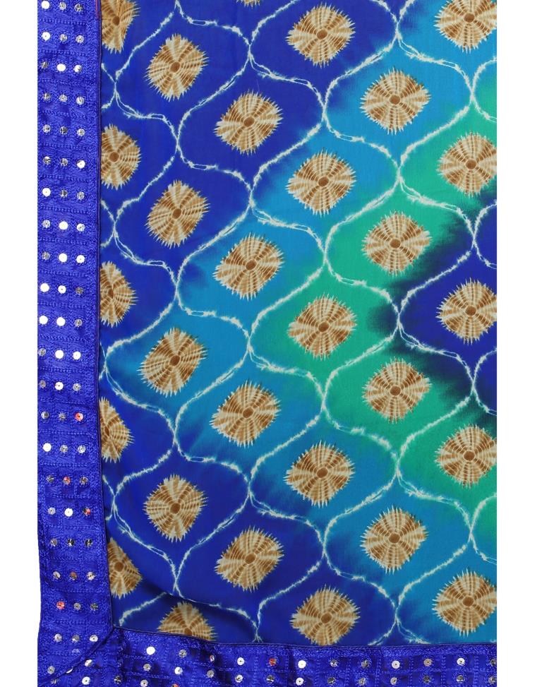 Blue Bandhani Printed Saree | Sudathi