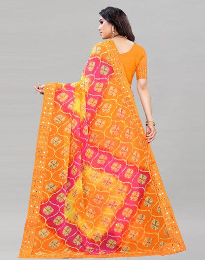 Turmeric Yellow Bandhani Saree | Sudathi