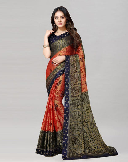 Orange Brasso Saree | Sudathi
