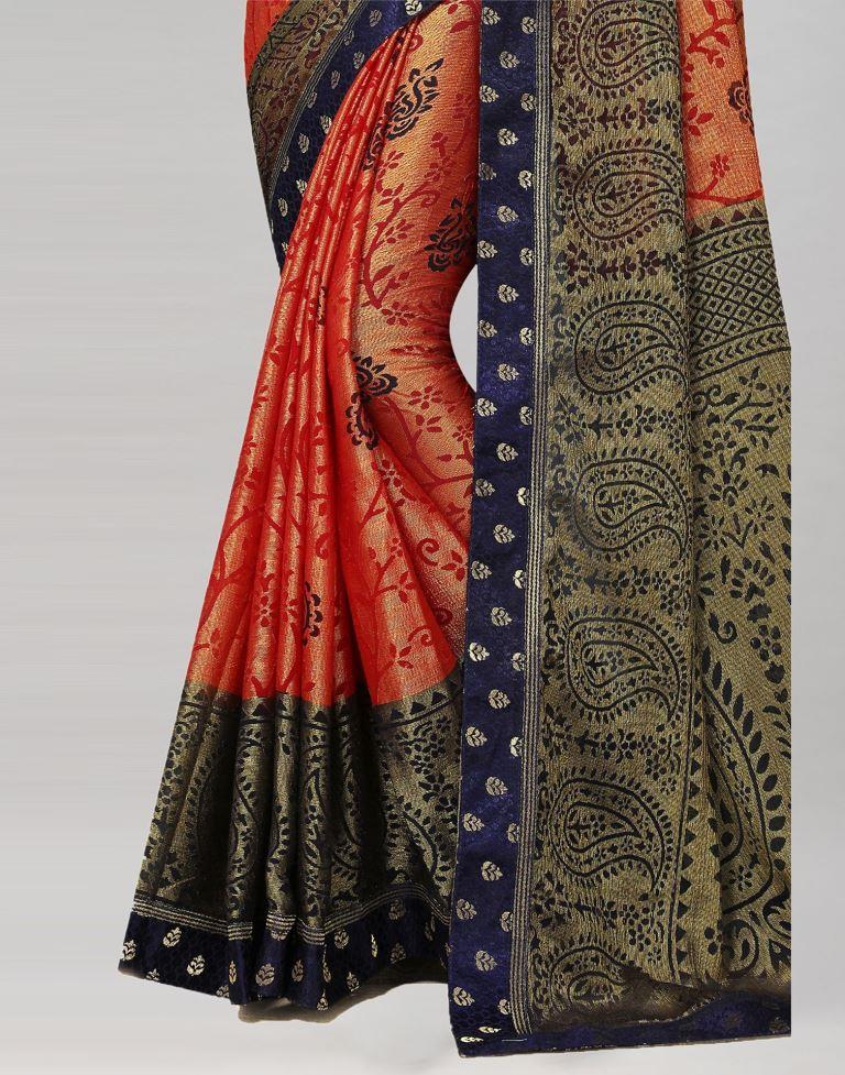 Orange Brasso Saree | Sudathi