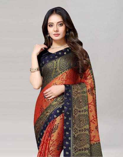 Orange Brasso Saree | Sudathi
