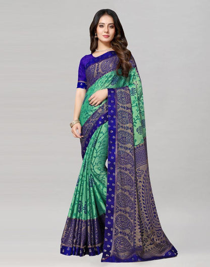 Persian Green Brasso Saree | Sudathi