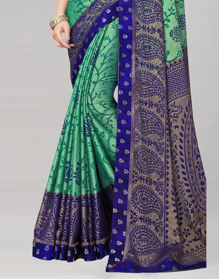 Persian Green Brasso Saree | Sudathi