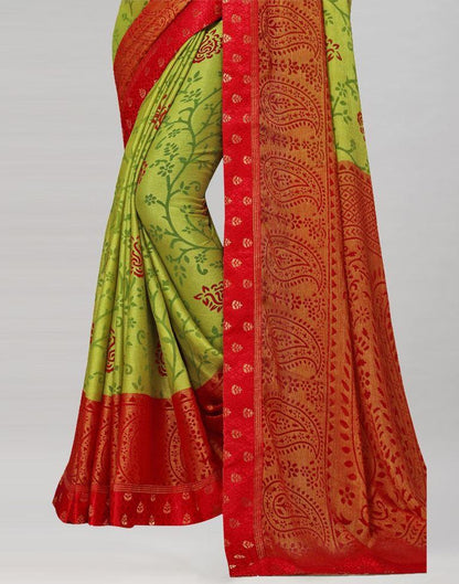 Pear Green Brasso Saree | Sudathi