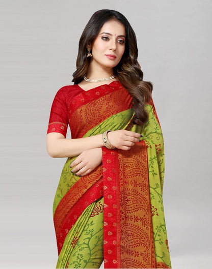 Pear Green Brasso Saree | Sudathi