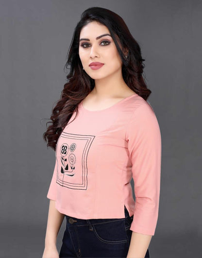 Rose Pink Coloured Embroidered Crepe Crop Top | Sudathi