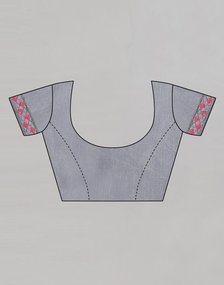 Pink Coloured Poly Silk Embroidered Partywear saree | Sudathi